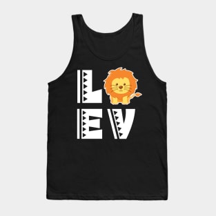 Cute love lion t shirt funny lion lover gifts for kids Tank Top